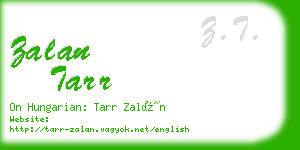 zalan tarr business card